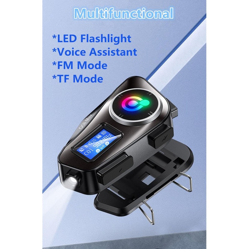 OBEST Motorcycle Intercom 500M Bluetooth Intercom Support Audio FM/CF/Siri Card