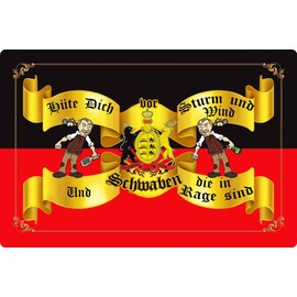 Metal Sign 20 x 30 cm Hütten dich vor Sturm und Wind Schwaben Sayings Tin Sign