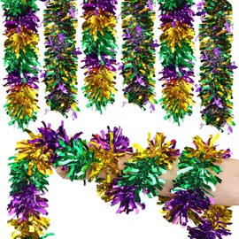 59.04FT 9PCS Mardi Gras Decorations for The Home Tinsel Garland, Colorful Fringe Decor Carnival Outdoor Indoor Party Supplies