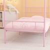 Weehom Twin Canopy Bed Frame with Headboard and Footboard, 4