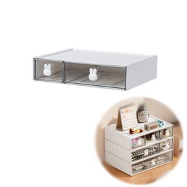 Tea Organiser, Stackable, Tea Bag Dispenser, Tea Box for Storage, Tea Bags, Coffee, Straw etc., Plastic Storage Box, Kitchen Organiser for Kitchen/Bathroom/Dressing Room/Study etc. (White, 2