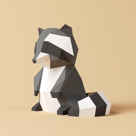 Yona DIY，Waschbär Papercraft Kit, papiermodell, 3D Origami Kit von Hand zusammenzubauen, Heimdekoration, Geschenk, Origami 3D, Papier Handwerk, Puzzle 3D