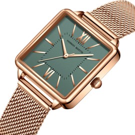 Asdppe Women Watches Square Face Fashion Vintage Bracelet Party Wrist Watch for Ladies (Green)