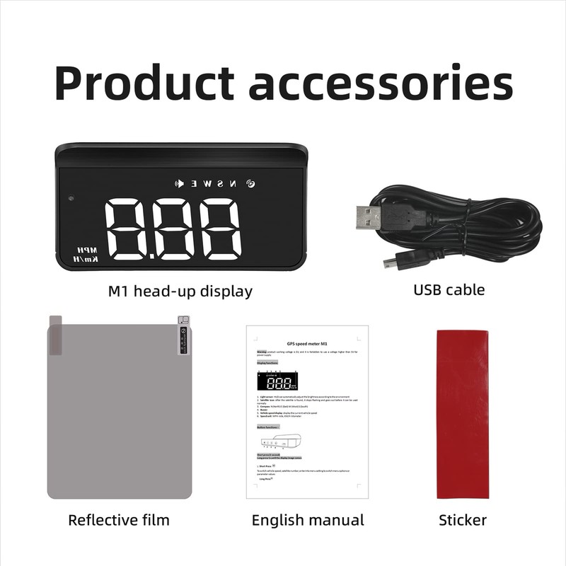 Car HUD 3.5 inch Head-up Display Windshield Projecter Digital Vehicle