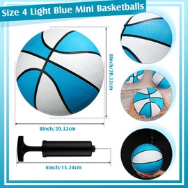 6 Pack Water Pool Basketballs Swimming Pool Rubber Basketball Blue Basketball for Swimming Pool Basketball Hoops Pool and Lake Waterproof Basketball for Pool Lake Party Favors (Light Blue, 8 Inch)