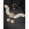 Aheli Kundan Pearl Choker Multi Layered Collar de cuentas Pendientes