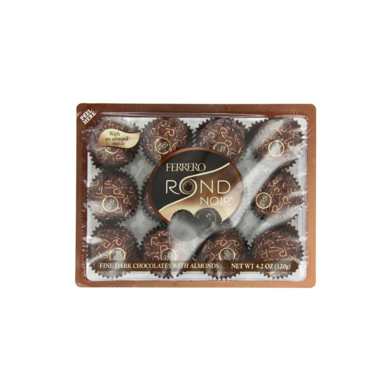 Ferrero Rondnoir Dark Chocolates with Almonds, 12 Pieces
