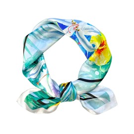 Tolzorai - Bufanda cuadrada de seda de morera 100 % pura, diseño de satén para mujer, pañuelo de moda de 21 x 21 pulgadas, Blue2, 53*53CM