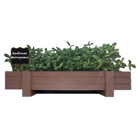 Organic Microgreens Growing Kit with Beautiful Wooden Countertop Planter, Wonder Soil, Organic Microgreen Seeds, Spray Bottle & Easy to Follow Instructions. Guaranteed to Grow.