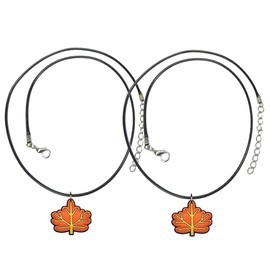 Generic Leaf Pendant Necklace Bracelet Neck Wrist or Ankle Yazzle Dazzle Set of 2 Leaves Tree, Adult