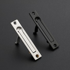 JOY DECOR 1 Pack Pocket Door Pull Solid Pocket Door Flush Edge Pull Pocket Door Handles in Matte Black