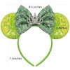 Bolonar Sequin Crown Headband with Princess Ears Bows for Women