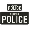 RETIRED POLICE EMBROIDERY PATCH 10X4 & 5X2 HOOK ON BACK