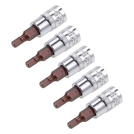 TOP-VIGOR 5Pcs Hex Bit Socket, 1/4" Drive x H4 (4mm) Allen Key Socket, Premium S2 Steel Bits, Hex Bit with 38mm Length for Torque Wrench, Ratchet Wrench, Impact Power Drills, Slide Bar