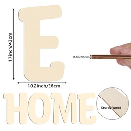 17 Inch Large Wooden Letters, Big Wooden Alphabet Letters for Wall Decor Paintable Large Thick Wood Letters E for Crafts Wooden Cutout Sign for Nursery Birthday Wedding Party Home Decoration