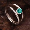 JEWELSTREZORO Green Paraiba Tourmaline Lab Grown Gemstone Band Ring Men