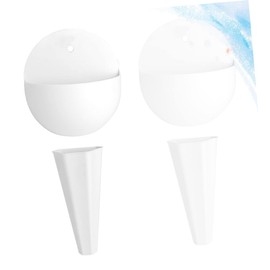 Totority 2sets Creative Wall Mounted Vase for Plants Transparent and White Styles for Flower Storage and Aesthetic Home Decor Includes Sticky Hook for Easy Installation 4pcs*2