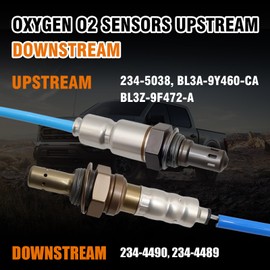 Oxygen O2 Sensors Upstream Downstream Compatible with Ford 3.5L 3.7L 2011-2014 Mustang for F-150 Escape Explorer Flex for Lincoln MKS MKZ MKT Mariner Milan Replace for 234-5038 234-4490