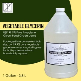 Generic Vegetable Glycerin, USP 99.9% Pure Propylene Glycol Food Grade Liquid, Non-GMO, Pure, Softening and Moisturizing Organic Glycerin for Skin, Hair, DIY Projects and More, 1 Gallon (10.5 Lbs)