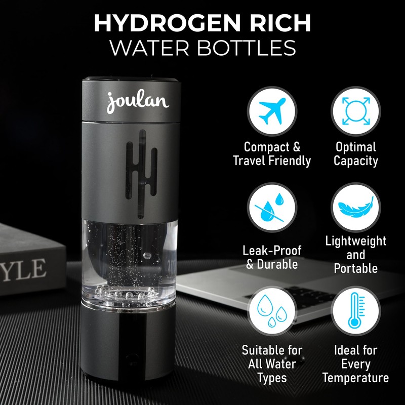 Joulan Hydrogen Water Bottle Generator, 4500PPB Portable Rechargeable aquahealth Hydrogen