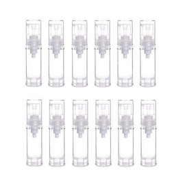 12pcs 5ml 0.17oz Portable Small Transparent Airless Pump Bottles Vacuum Lotion Dispenser Bottles Travel Toiletries Bottles Set Cosmetic Containers Jars Bottles