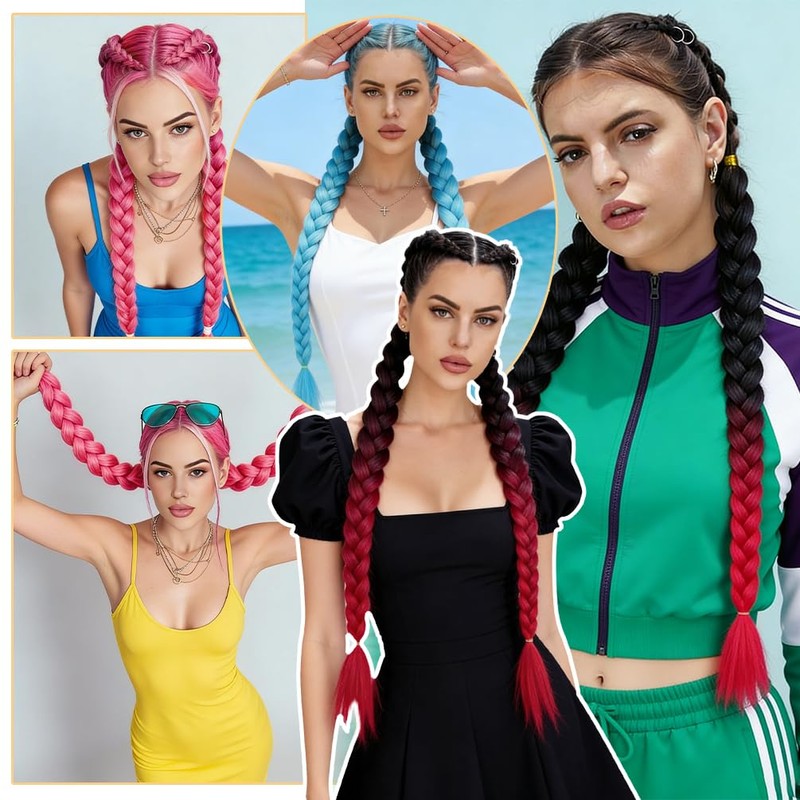 2 Pack Braid Ponytail Extension With Elastic Tie 26 Inch