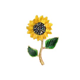Sunflower Enamel Brooch Pin Elegant Golden Sun Flower Brooch Pin Lapel Pins Bouquet Plant Brooches Jewelry Backpacks Badge Scarf Clothes Accessories Gift for Women Girls