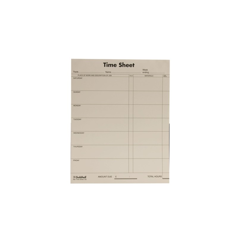 Exacompta - Ref 130Z - Guildhall - Time Sheets, Saturday