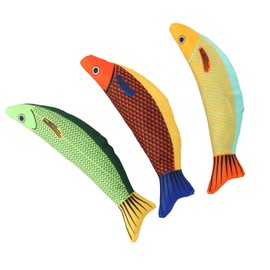 YILANJIN Spielzeug mit Katzenminze, 3 Stück Plüsch-Fisch, Saury Plüsch Katzenspielzeug mit Glocke im Inneren, Interaktives für Zahnpflege, für Katze und Haustiere Zahnen