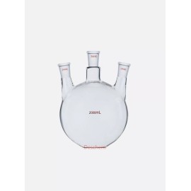 Deschem 2000ml 24/40 3-Neck Lab Glass Flask Flat Bottom 2L Three Necks Laboratory Vessel