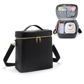 NOVAL Nail Polish Organizer with Adjustable Velcro Dividers - Durable Storage Case for Nail Supplies, Includes Carry Handle and Shoulder Strap for Nail Technicians