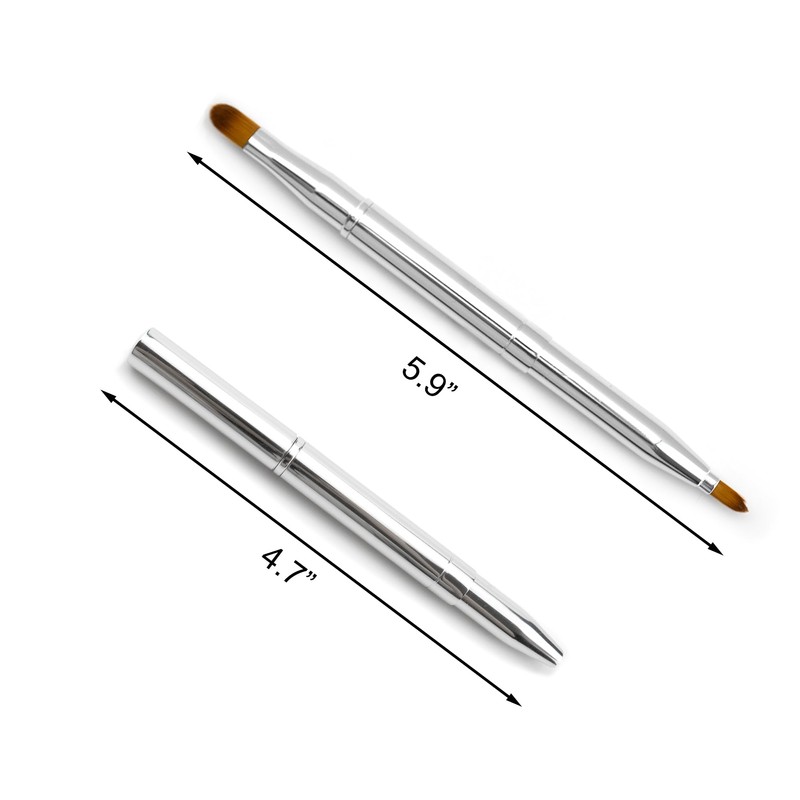 Quacc Double-ended Lip Makeup Brush, Retractable Lip Brush for Lipstick,