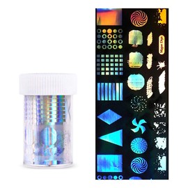 40 * 1000mm Leaves Smile Face Graffiti Glossy Nail Transfer Sticker Nail Art Decoration VCXN