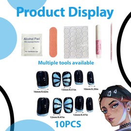 AYVRUOP Valorant Clave Nails, Glue-On Nails, Short Press On Nails, Soft Gel Press Ons Manicure, Gifts for Women, for Girlfriend