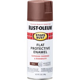 Rust-Oleum Rust Oleum Stops Rust Protective Enamel Paint 12 Ounce Brown Flat Finish