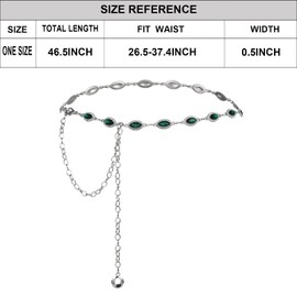 Iluvatar green glass diamond chain belt metal diamond belt women's dress metal belt women's western style belt women's belt prism decoration