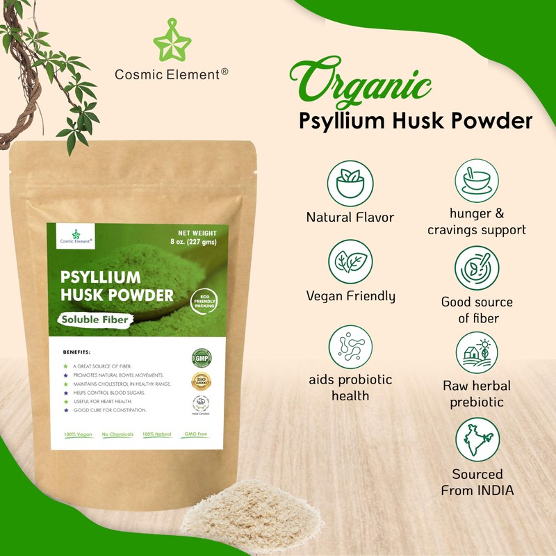 Cosmic Element 100% Pure Psyllium Husk Powder Organic – Finely