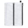 4 Chamber Small Items Bag with Punched Pockets A5 PVC Fabric Reinforced Zip Black