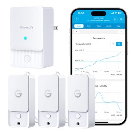 GoveeLife Indoor WiFi Thermometer Hygrometer 3Pack, Smart Humidity Temperature Sensor with IP 65 Waterproof, App Notifications, 2-Year Free Data Storage Export, Temperature Humidity for Home Patio