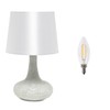 Simple Designs LT3039-WHT-LB 14.17" Mosaic Tiled Glass Genie Table Lamp