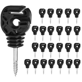 Fensmile Pack of 25 Multi-Purpose Pasture Fence Insulators, Post Wood Insulator for Rope, Polyband, Polywire, Wire