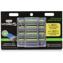 Schick Hydro 5 Mens Sensitive Razor Blade Refills 12 Count - Unboxed