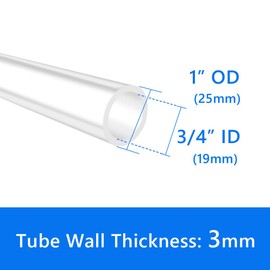 Quickun 3/4" ID Silicone Tubing, 3/4" ID x 1" OD Food Grade Silicone Tube, High Temp Hose for Wine Making Brewing (3.28Ft)