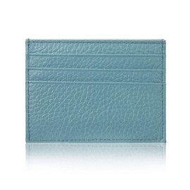 YEHMAN Leather Card Holder 7 Compartments Minimalist for Women Men Children, turquoise, Credit card sleeve