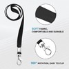 3 Pack Clear ID Badge Holder with Lanyard Black Neck