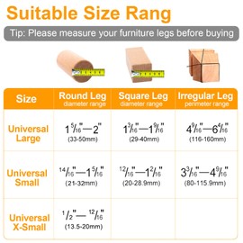 CHUNZEXI 32 Pack Chair Leg Floor Protectors for Hardwood Floors, Silicone Felt Covers Pads Caps, Protect Wood Furniture Feet Floors Noise Reduce and Scratch (Universal Large & Black)