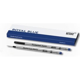 Montblanc Rollerball Pacific Blue 105159 - Blue Refill for Montblanc Roller Ball and Fineliner Size M - 2 x Montblanc Refill Rollerball M
