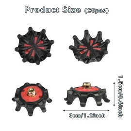 Pack of 20 Golf Shoe Spikes Replacement, Golf Spikes Studs, Golf Shoe Spikes, Non-Slip Cricket Spikes, Golf Shoe Spikes Screw Training Parts for Golf Lovers Outdoors, Easy to Replace