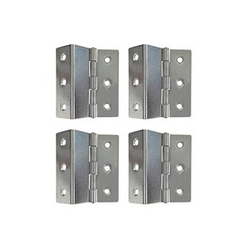 QCAA Heavy Duty 3 Fold Retro Chest Hinge, Half Surface for Chest, Cabinet, Furniture, 3" x 1.8mm, Nickel Plated, Made in Taiwan, 4 Pack