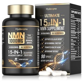 Suplemento NMN de 1000 mg por porción con resveratrol, TMG, Ubiquinol CoQ10, PQQ y quercetina – Suplemento de resveratrol NAD para energía celular y a